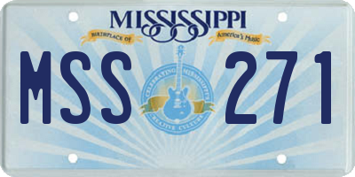 MS license plate MSS271