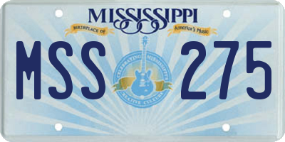 MS license plate MSS275