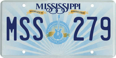 MS license plate MSS279