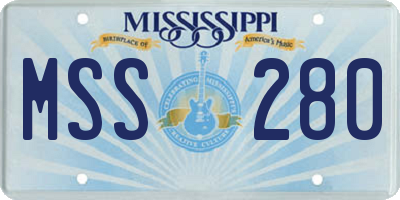 MS license plate MSS280