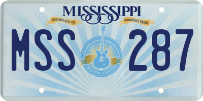 MS license plate MSS287