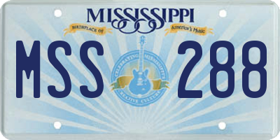 MS license plate MSS288