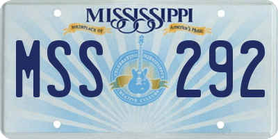 MS license plate MSS292