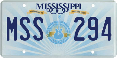MS license plate MSS294