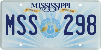 MS license plate MSS298