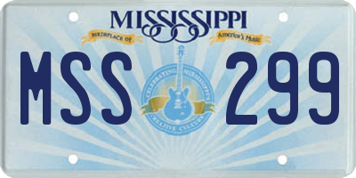 MS license plate MSS299