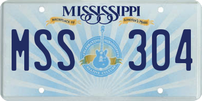 MS license plate MSS304