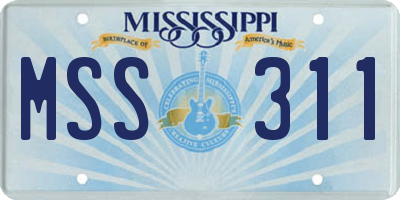 MS license plate MSS311