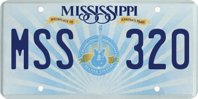 MS license plate MSS320