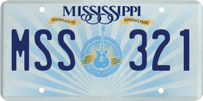 MS license plate MSS321