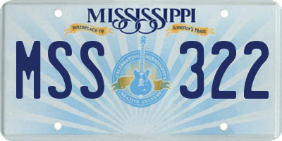MS license plate MSS322