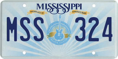 MS license plate MSS324