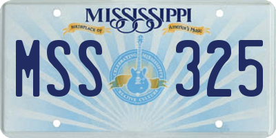 MS license plate MSS325