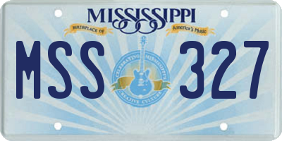 MS license plate MSS327