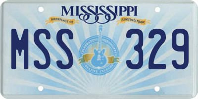 MS license plate MSS329