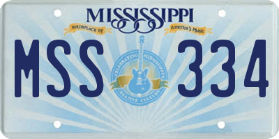 MS license plate MSS334