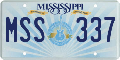 MS license plate MSS337