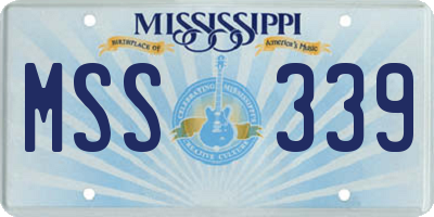 MS license plate MSS339