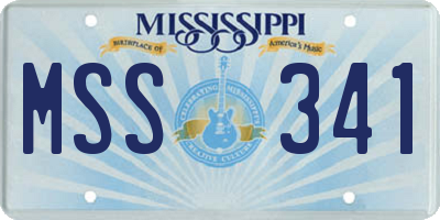 MS license plate MSS341