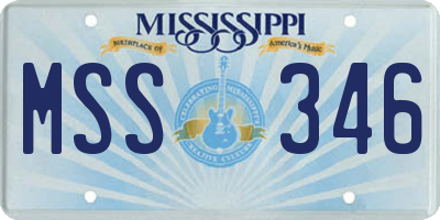 MS license plate MSS346