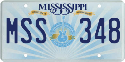 MS license plate MSS348