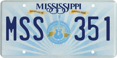MS license plate MSS351