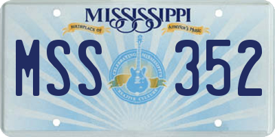 MS license plate MSS352