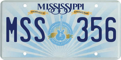 MS license plate MSS356