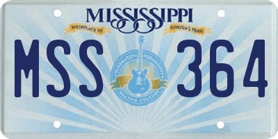 MS license plate MSS364