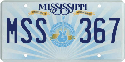 MS license plate MSS367