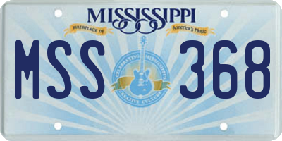 MS license plate MSS368