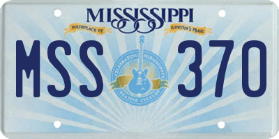 MS license plate MSS370