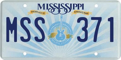 MS license plate MSS371