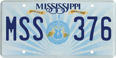 MS license plate MSS376