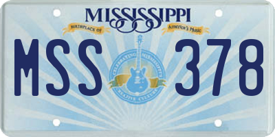 MS license plate MSS378
