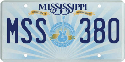 MS license plate MSS380