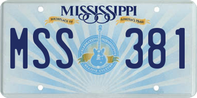 MS license plate MSS381