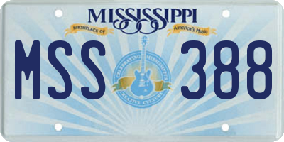 MS license plate MSS388