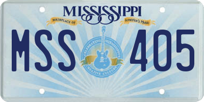 MS license plate MSS405