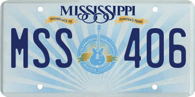 MS license plate MSS406