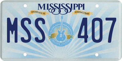 MS license plate MSS407