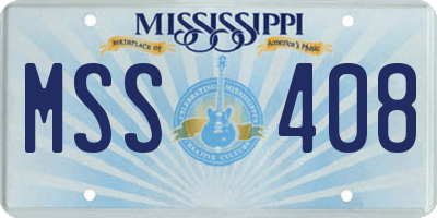 MS license plate MSS408
