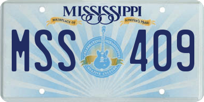 MS license plate MSS409