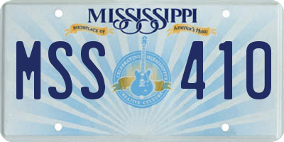 MS license plate MSS410