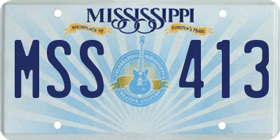 MS license plate MSS413