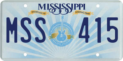 MS license plate MSS415
