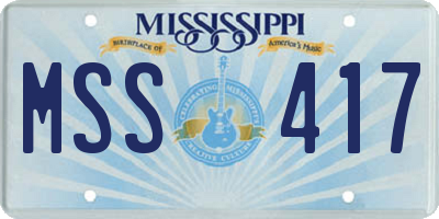 MS license plate MSS417