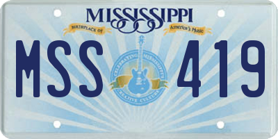 MS license plate MSS419