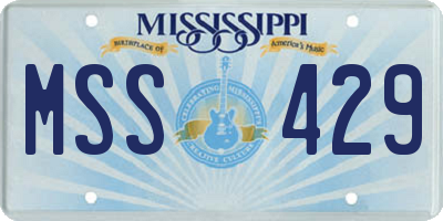 MS license plate MSS429