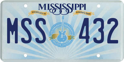 MS license plate MSS432